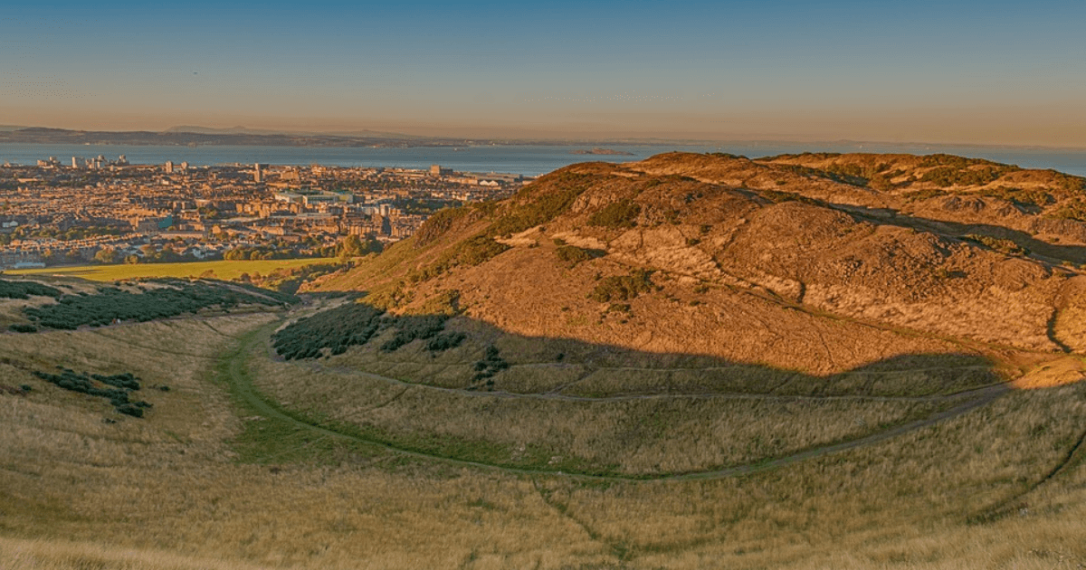 a view of arthurs seat from above